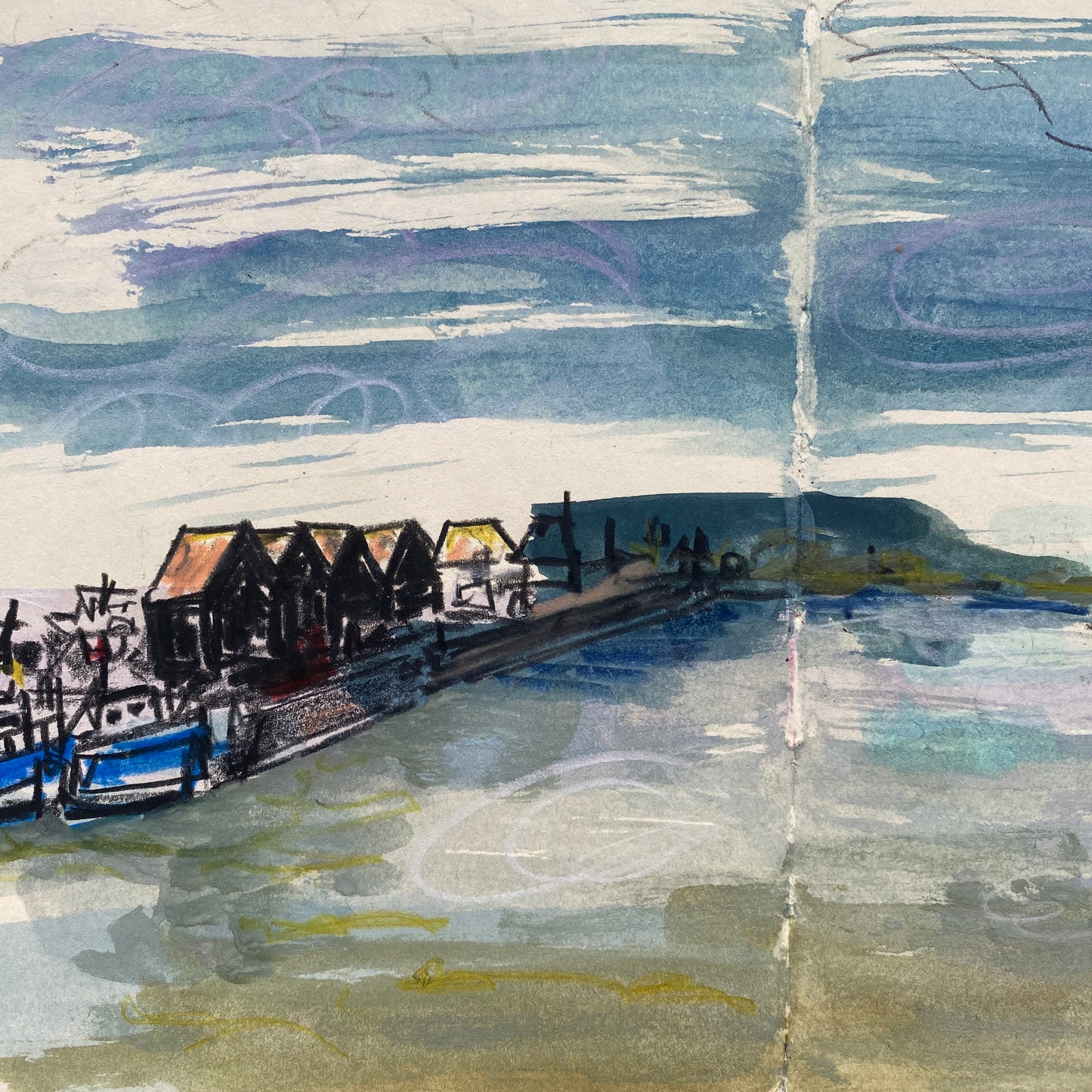 Whitstable Harbour sketchbook pages