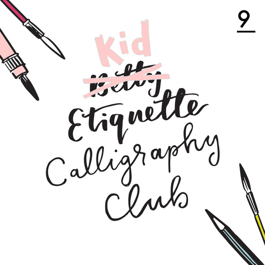 Betty Etiquette's Kid Etiquette Online Calligraphy Workshop Week Nine Printable Worksheet For Creating Shadow Lettering And Marquee Fonts