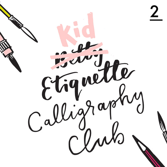 Betty Etiquette's Kid Etiquette Online Calligraphy Workshop Week Two Printable Worksheet For Making Serif Fonts
