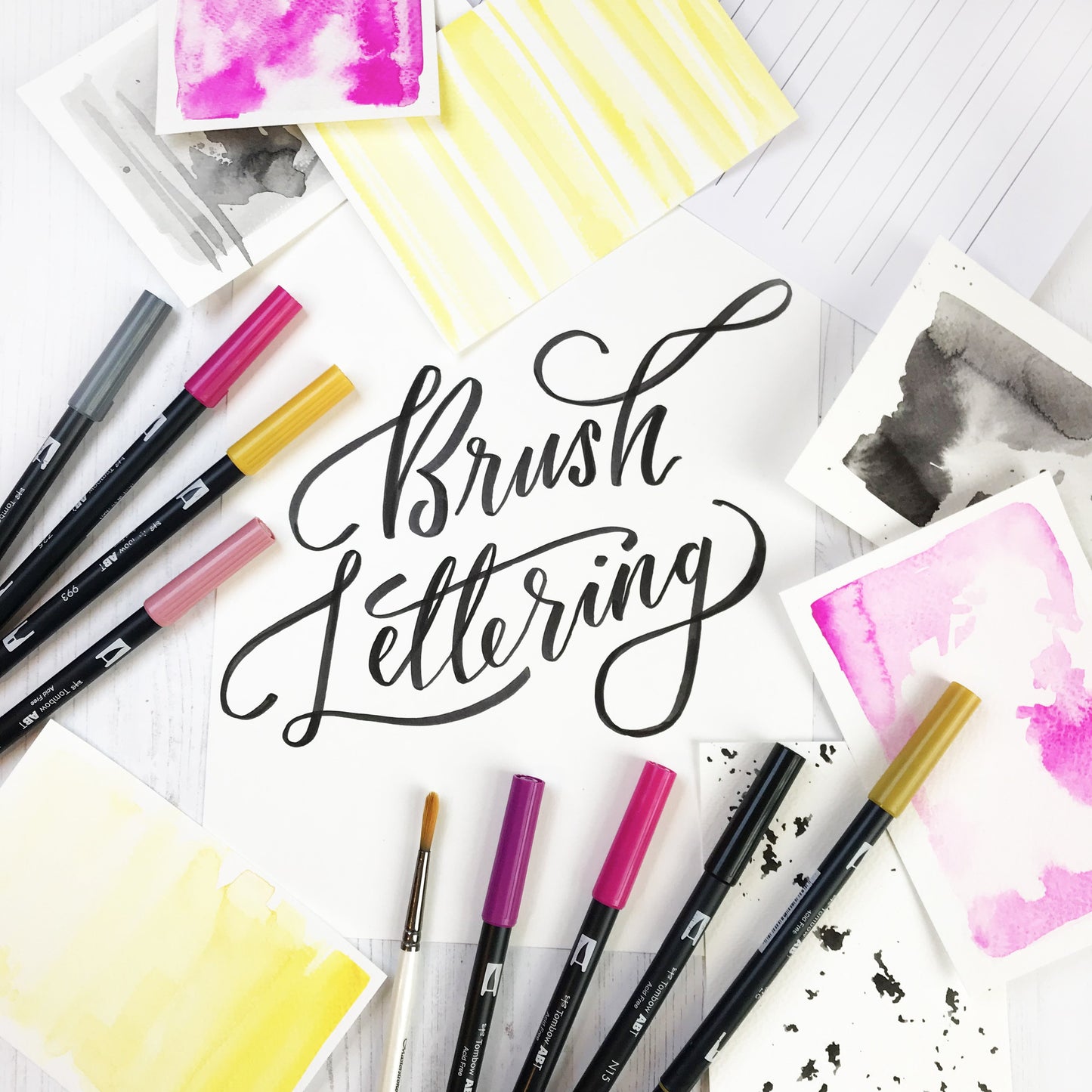 Downloadable Brush Lettering Italic Large Guidelines