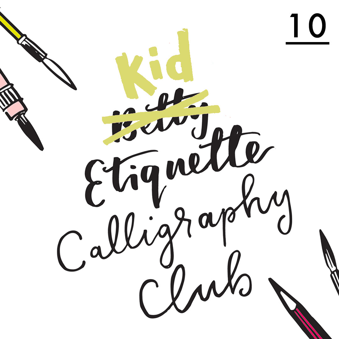 Betty Etiquette's Kid Etiquette Online Calligraphy Workshop Week Ten Printable Worksheet For Animal Characters