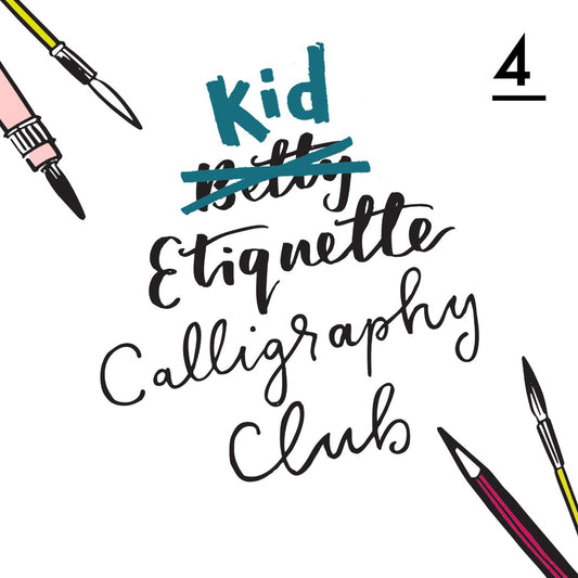 Betty Etiquette's Kid Etiquette Online Calligraphy Workshop Week Four Printable Worksheet For Balloon Letter Fonts