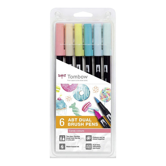 Tombow ABT Dual Brush Pens Candy Colours Set of 6